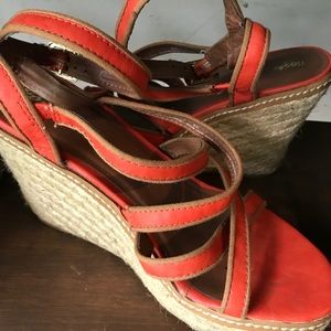 Orange Wedge Heels